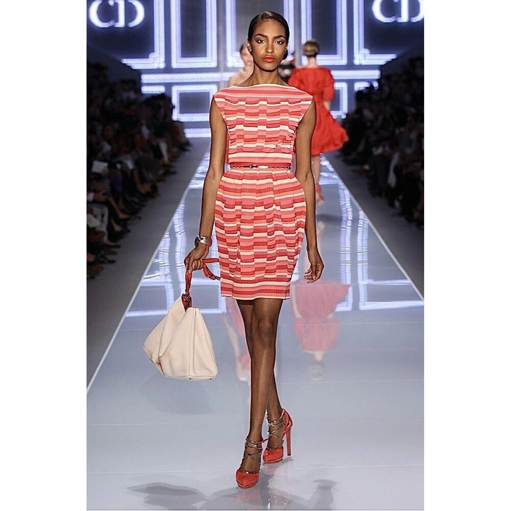 RUNWAY Christian Dior Striped Knit Dress XL | US12, FR44